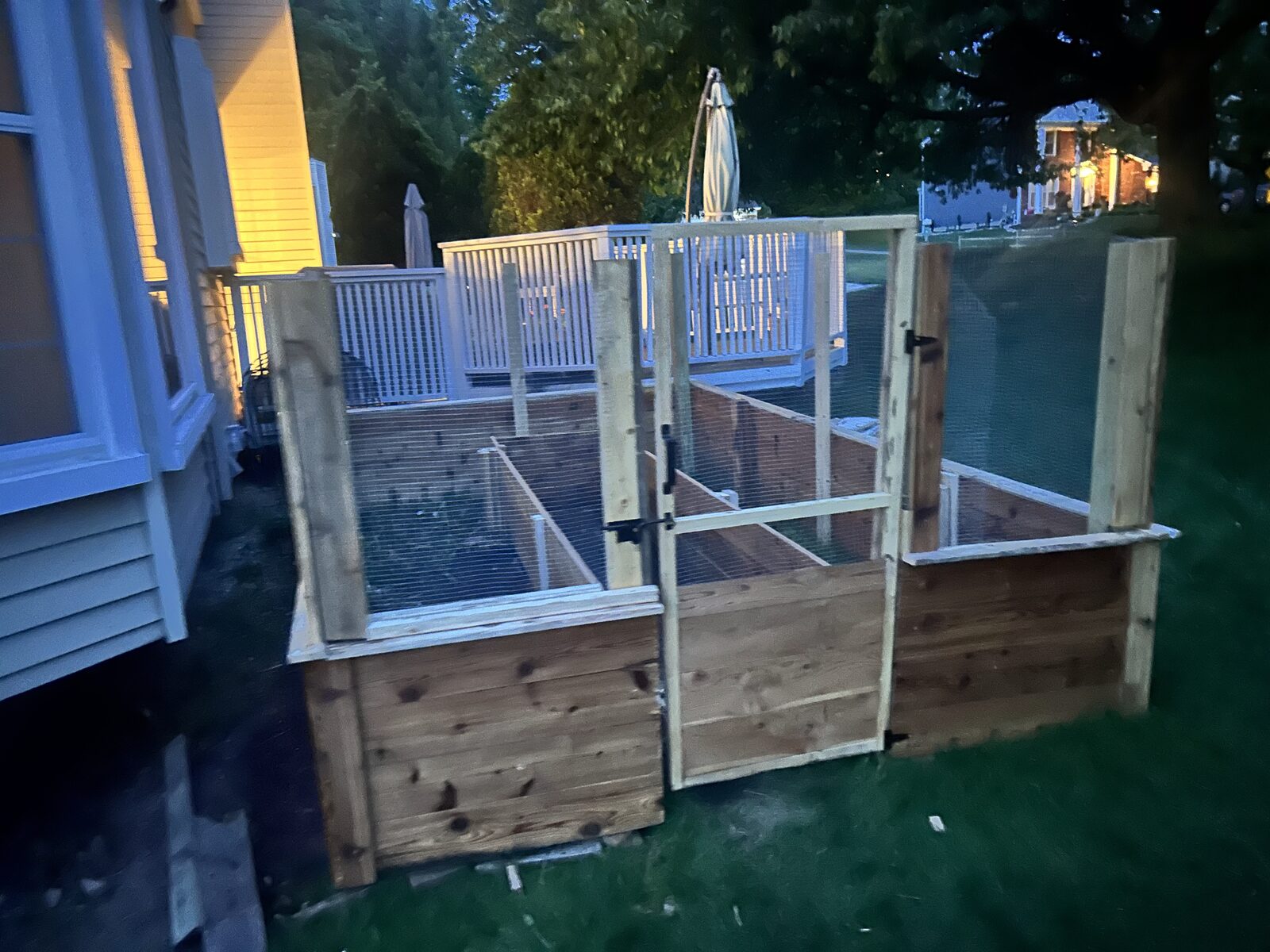 Custom chicken coop with covered run